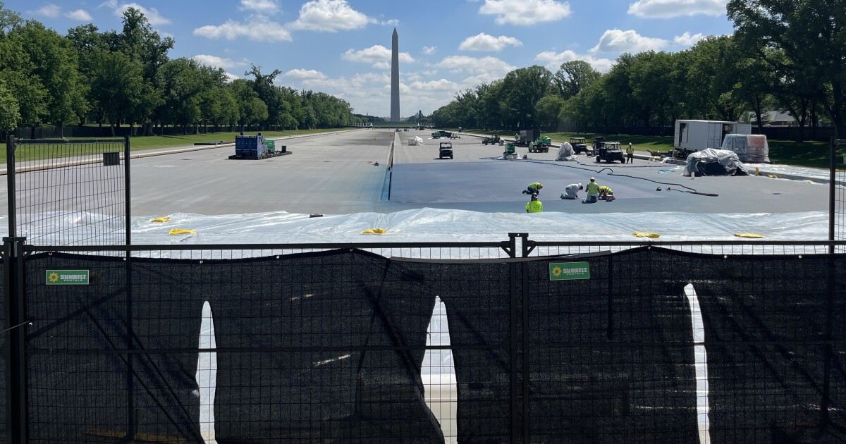 Trump's 'American flag blue' reflecting pool project gets a mixed reaction in D.C.