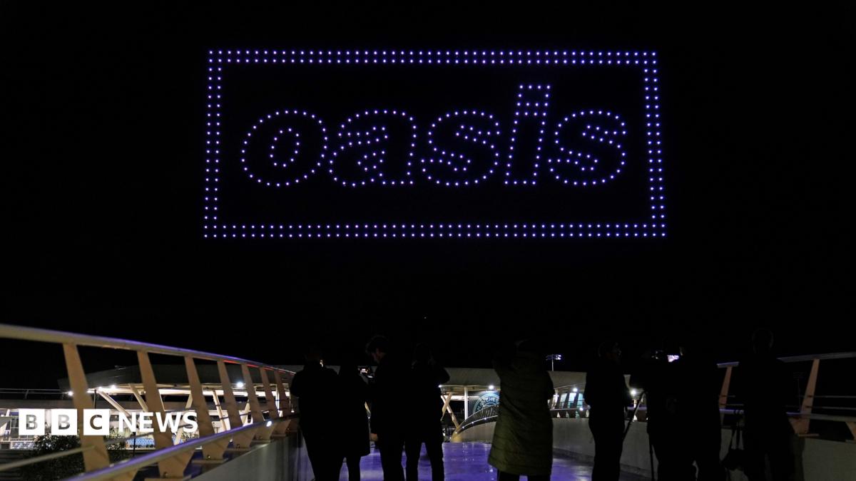 Oasis tease tour announcement with drone display