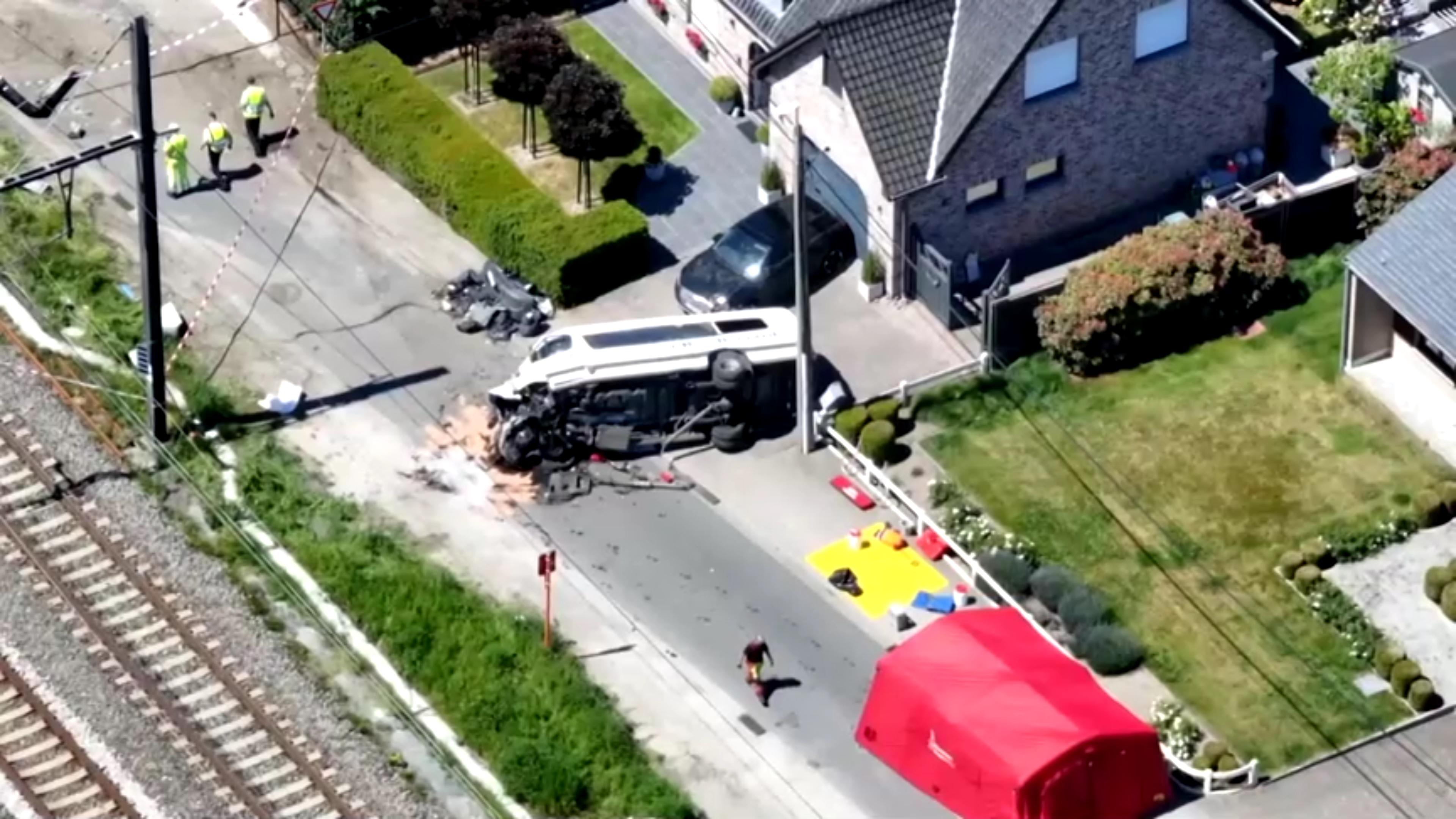 Four people killed in train collision with Belgian school bus