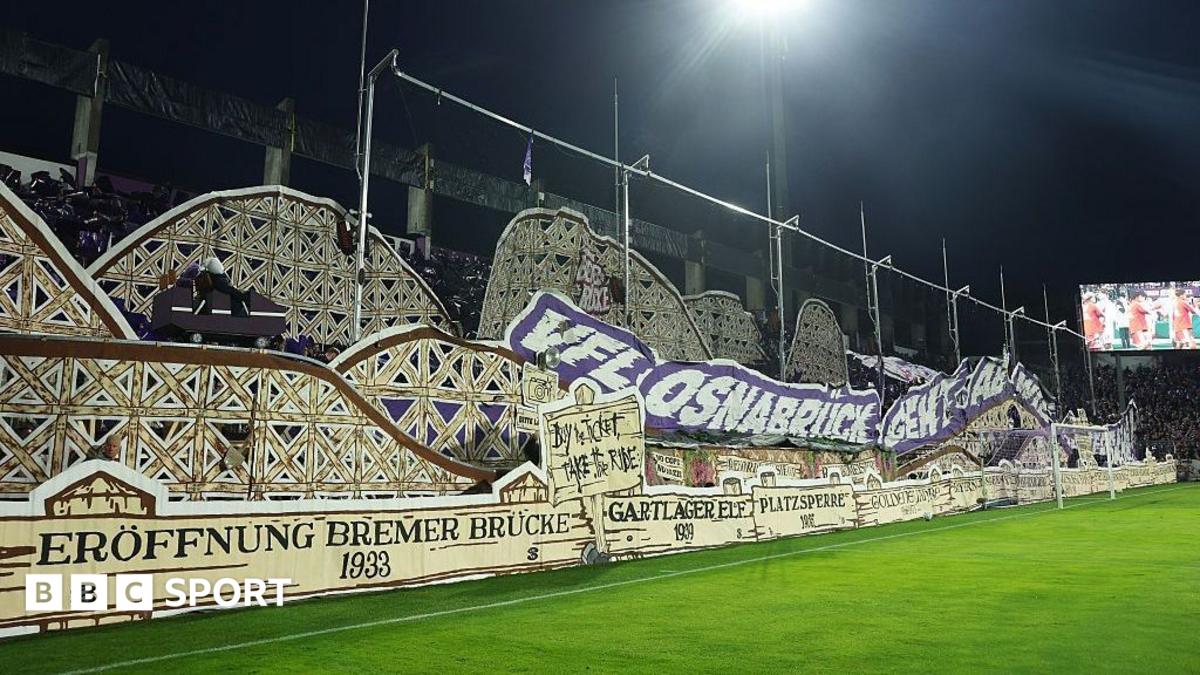 Osnabruck display tifo with working rollercoaster before Kane ruins fun