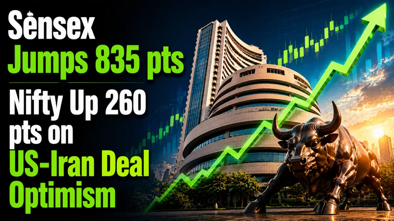 Sensex Jumps 835 points, Nifty Up 260 points on US-Iran Deal Optimism; Banks, Auto Lead Gains