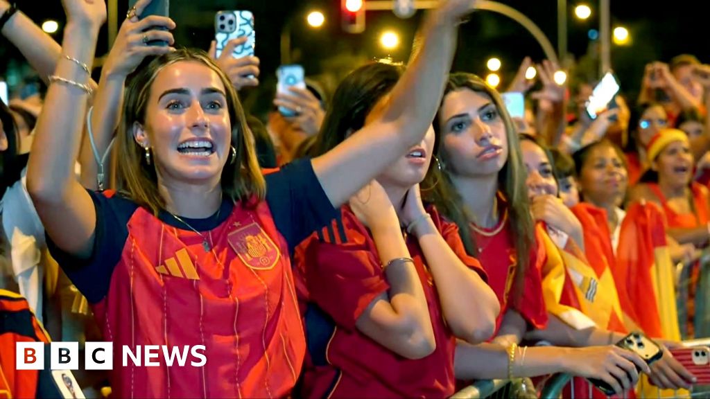 Moment fans in Madrid celebrate World Cup win