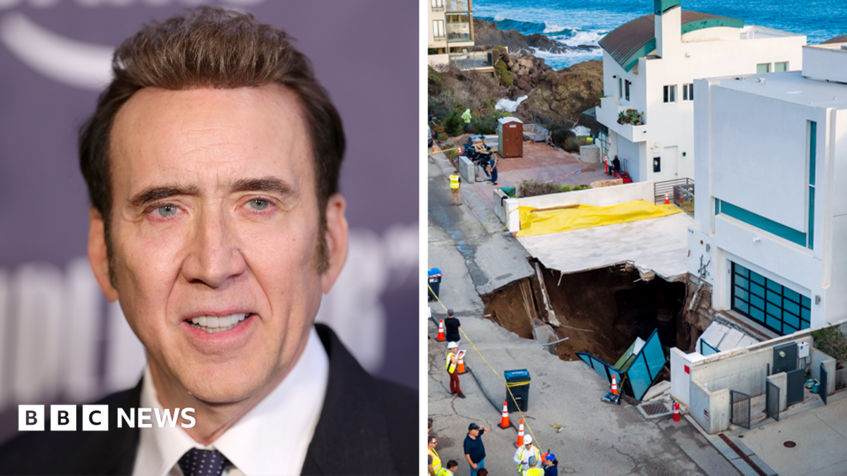 Nicolas Cage's driveway collapses as sinkhole opens up at his Malibu home