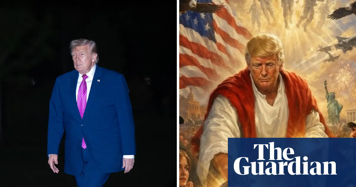 ‘Blasphemy’: outrage after Trump posts AI image of himself as Christ-like figure