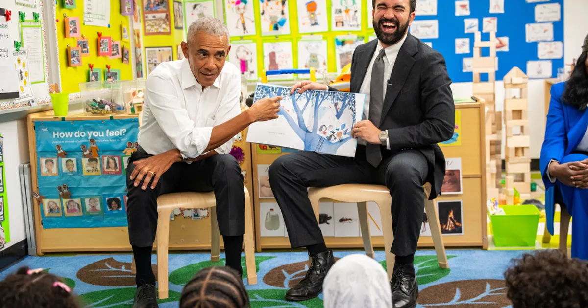 Mamdani meets Obama at Bronx childcare center for readalong