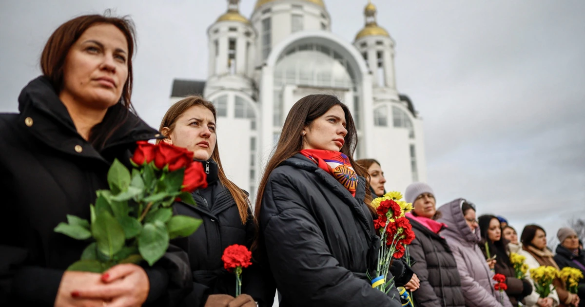 'Sea Of Pain': Emotional Ceremonies Held Across Ukraine As Russia's Full-Scale Invasion Enters 5th Year