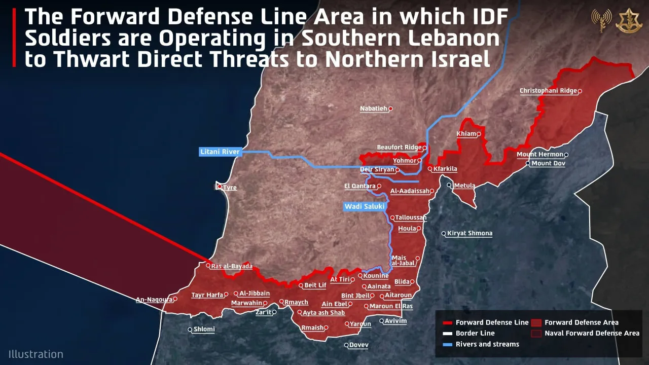 IDF reveals Forward Defense Line in southern Lebanon