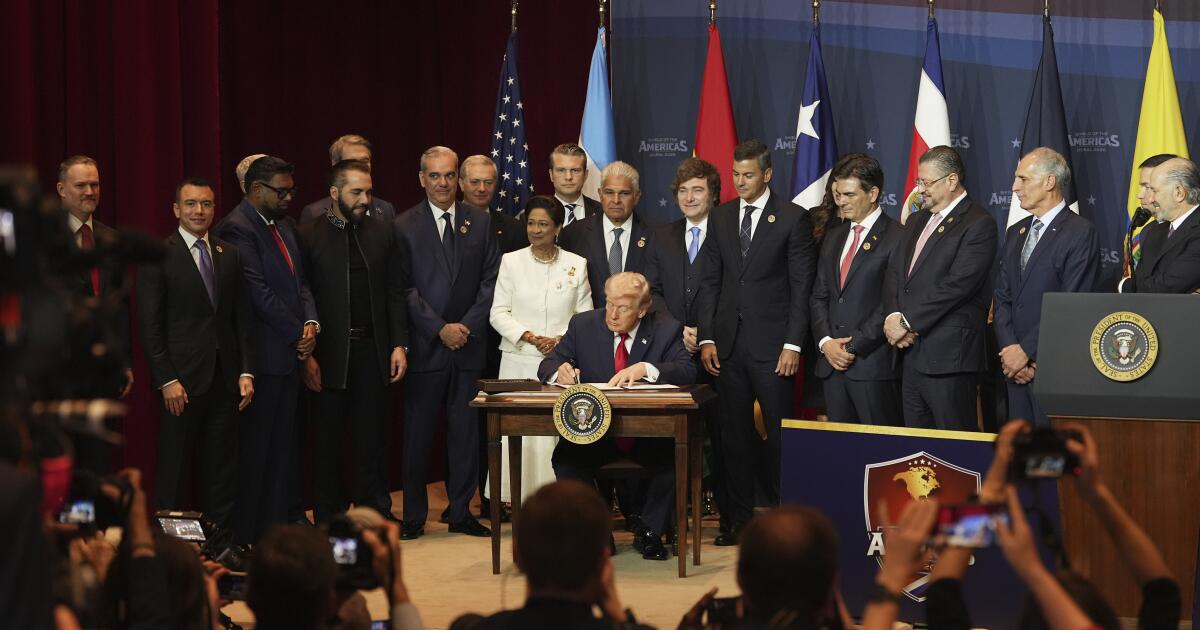 Trump urges Latin American leaders to use military action against cartels