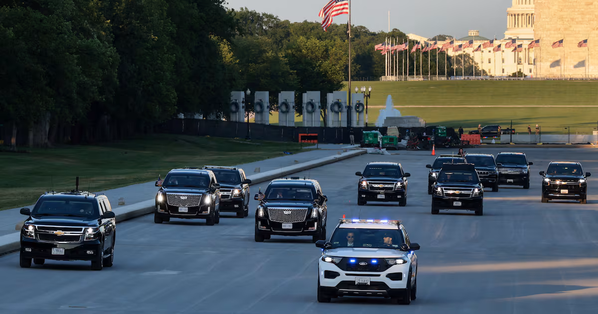 Trump Drags Along Goons to Personally Inspect MAGA Makeover of the Lincoln Memorial Reflecting Pool