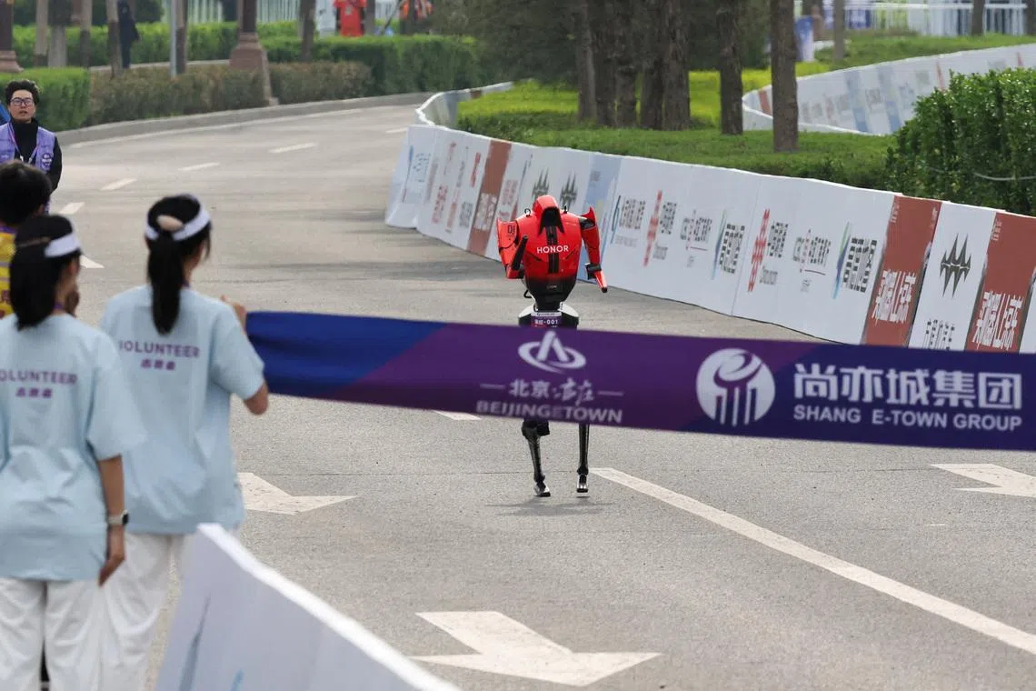 Humanoid robots race past humans in Beijing half-marathon, showing rapid advances