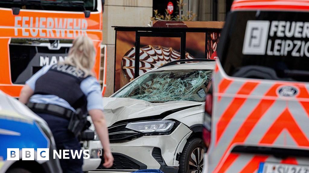 Two killed and many injured after car driven into crowd in German city of Leipzig