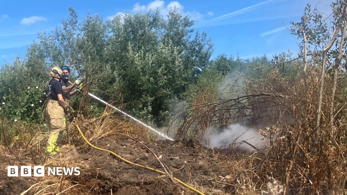 Blaze tackled at suspected illegal waste dump