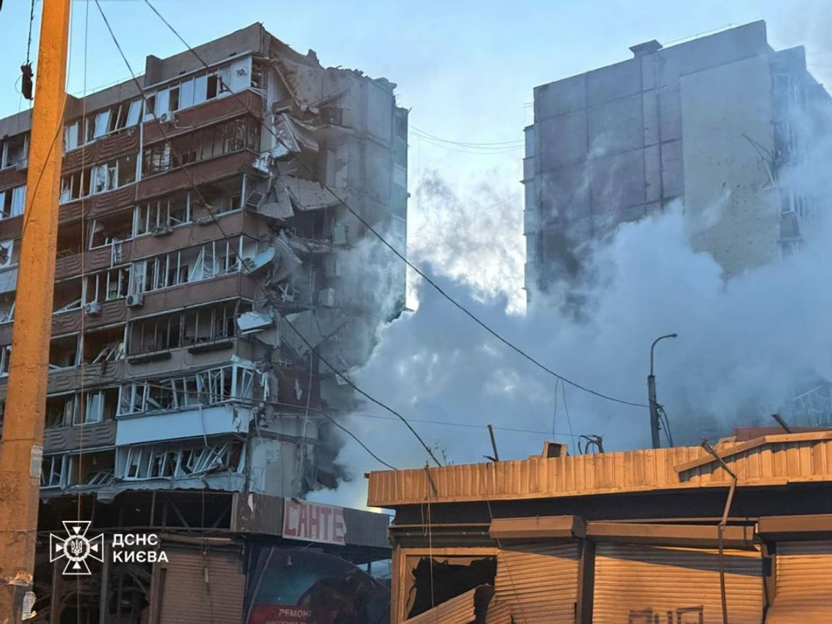 People Trapped Under Rubble After Massive Russian Strike on Kyiv