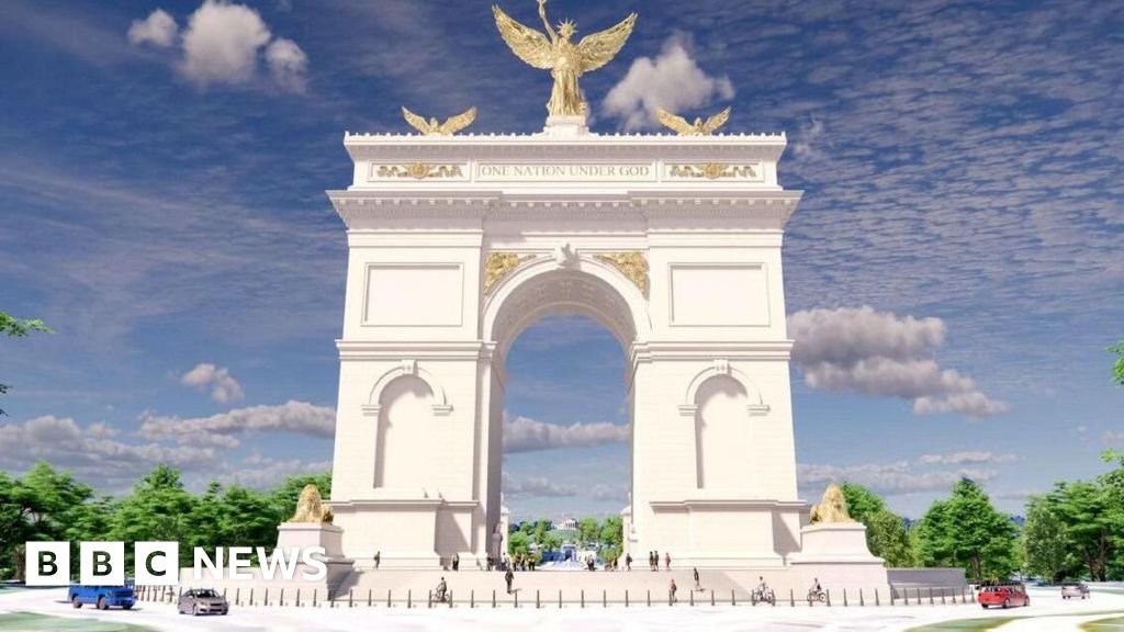 Trump unveils giant gold-accented victory arch design for US capital