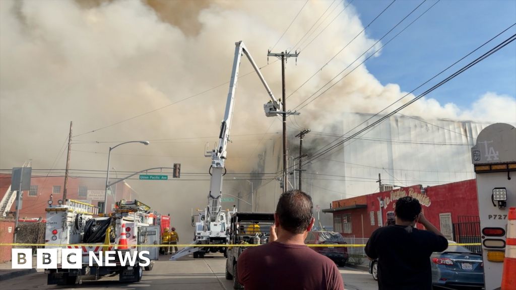 Massive Los Angeles warehouse fire burns for fifth day