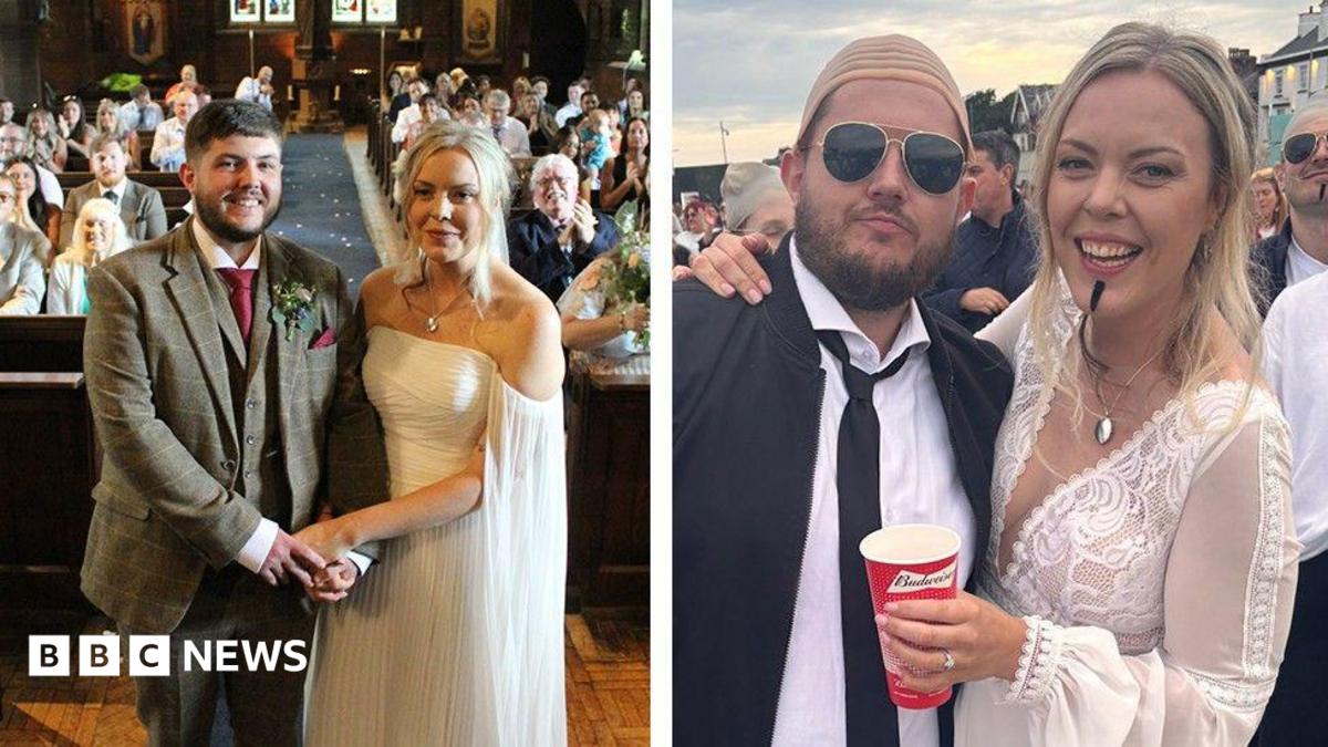 Newlyweds celebrate with thousands of Pitbull fans
