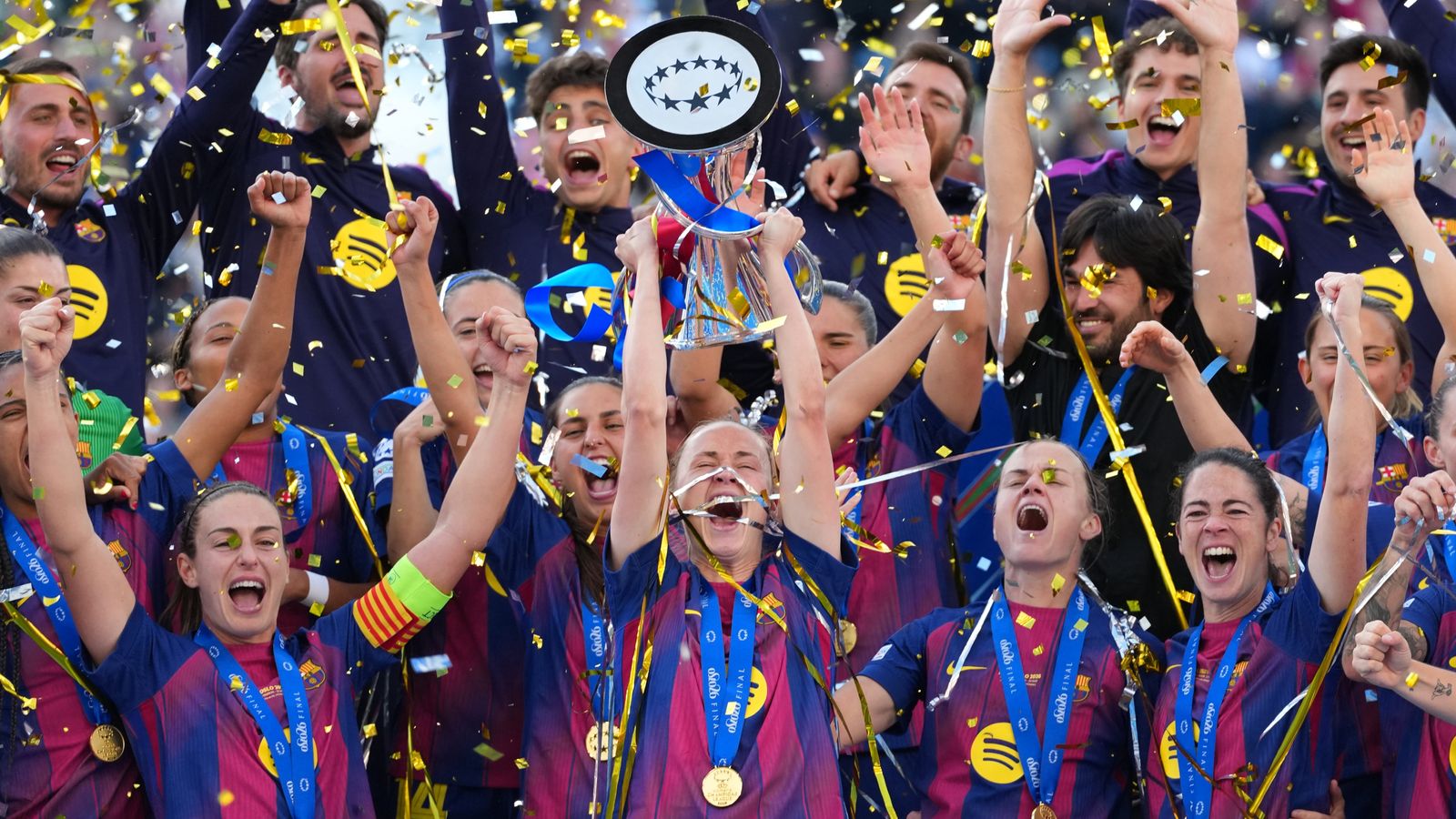 Barcelona 4-0 Lyon: Ewa Pajor and Salma Paralluelo settle Women's Champions League final as Spanish side reclaim crown