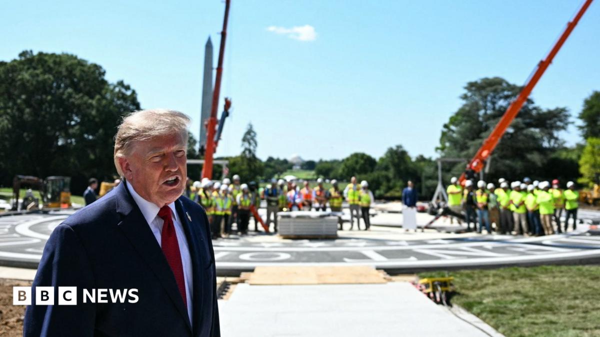 Watch: Trump leads tour of White House helipad construction site