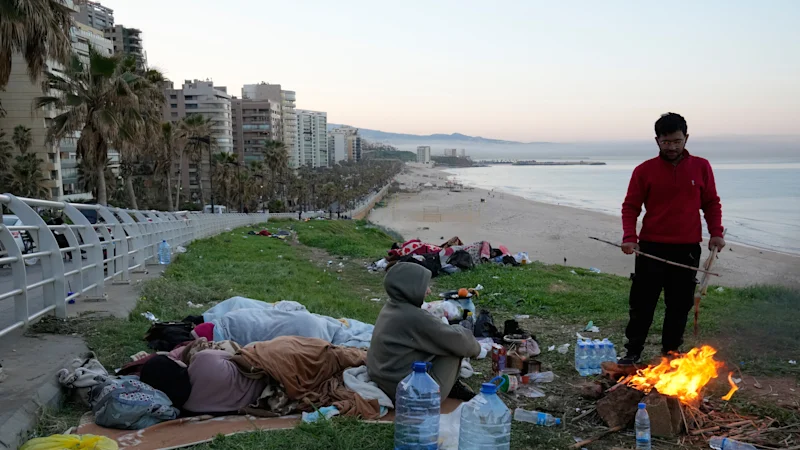Najah and Hajar and their children walked for hours to flee the bombing. As night fell, they were no closer to shelter