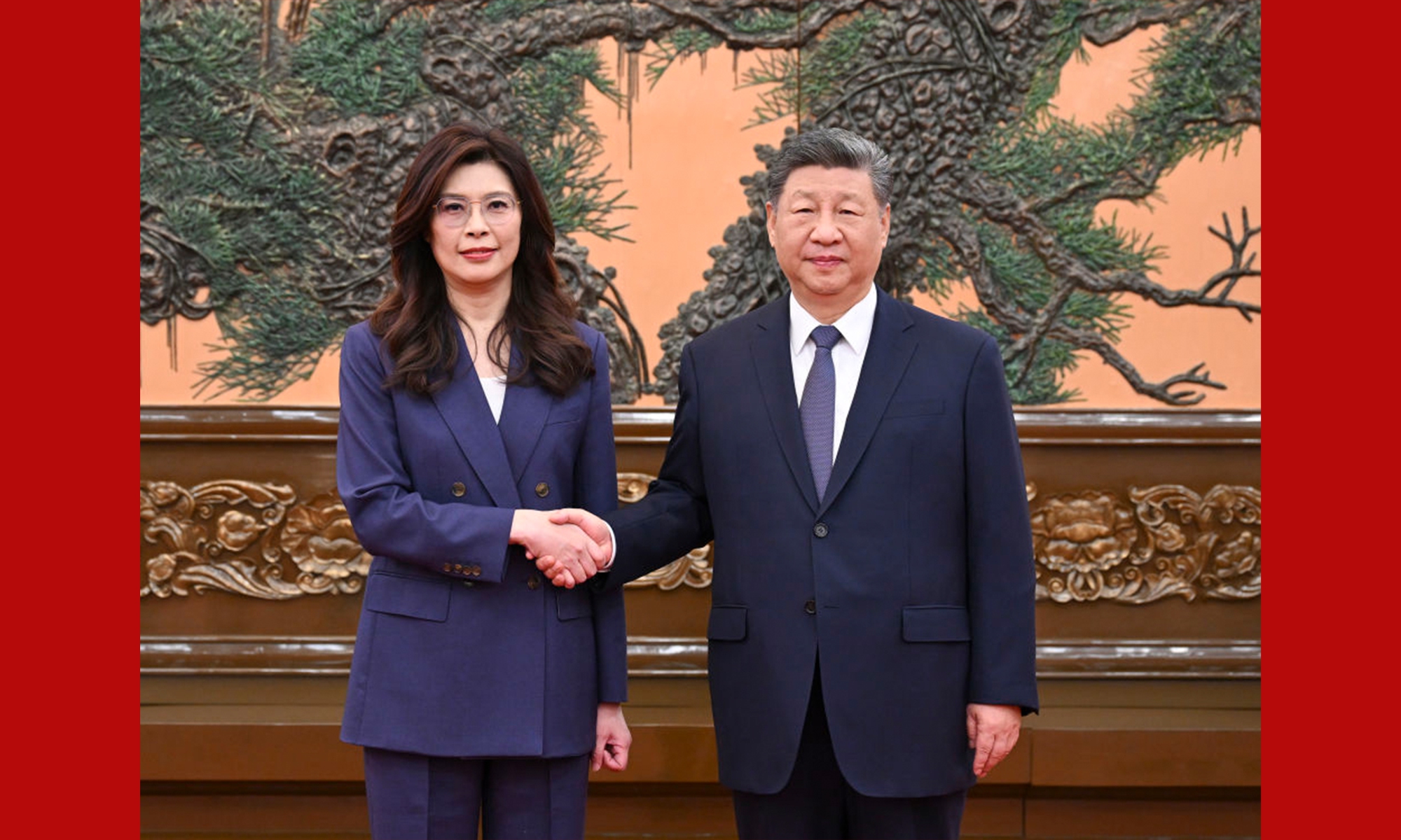 Xi meets KMT leader Cheng Li-wun in Beijing