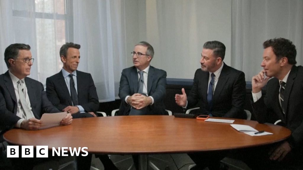 Colbert discusses his show’s end with late-night peers