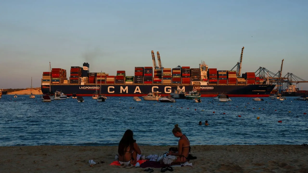 French-owned CMA CGM container ship passes Strait of Hormuz