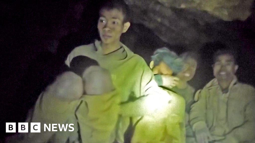Watch: Moment rescuers find five people trapped in Laos cave