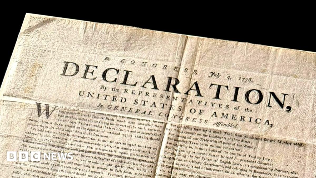 Rare copy of US Declaration of Independence found by volunteer in UK archives