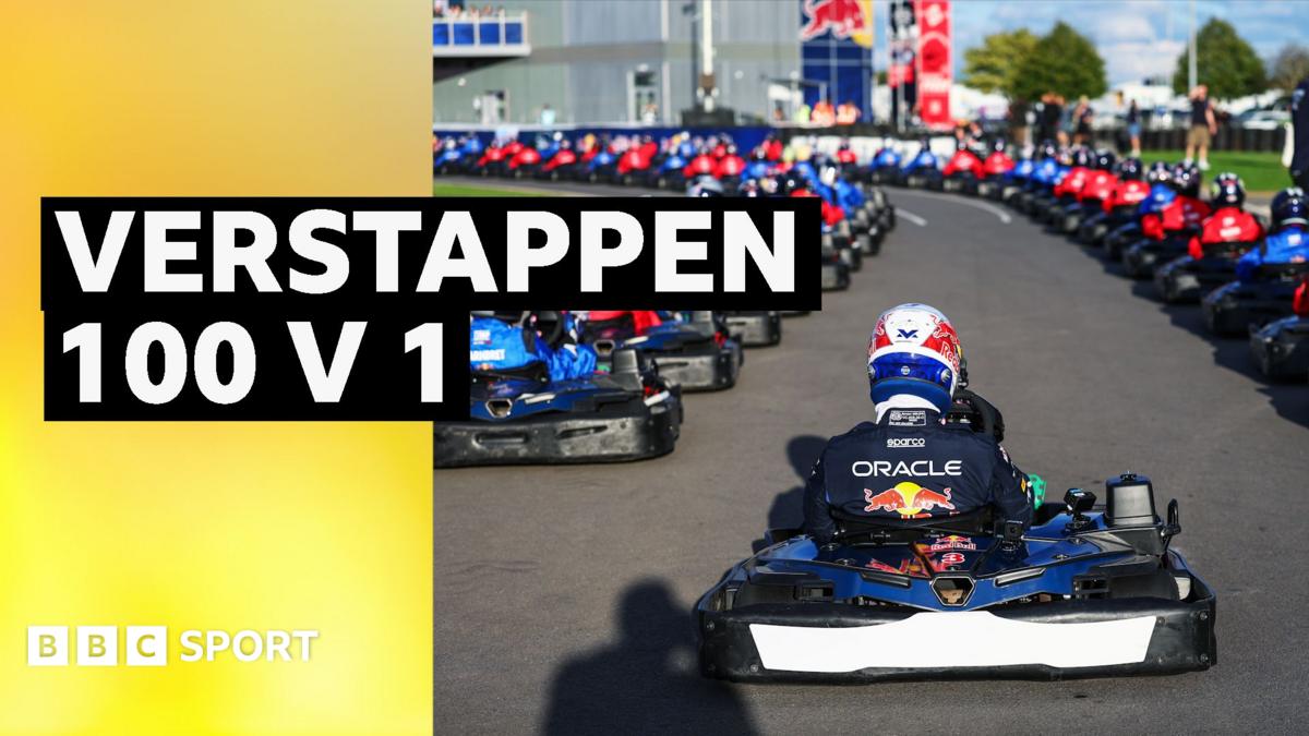 Verstappen easily beats 100 racers in a go-kart
