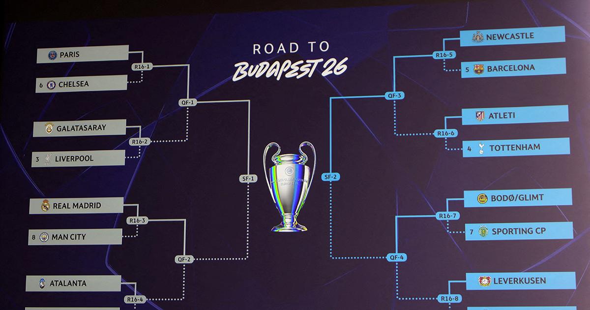 Real Madrid face Man City again in Champions League knockouts