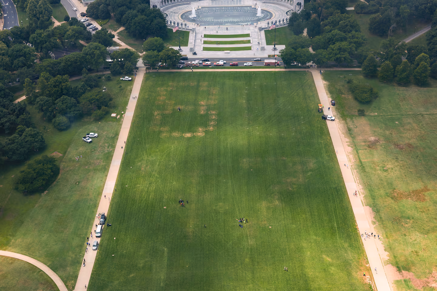 Enormous etchings of '86 47' appear on National Mall