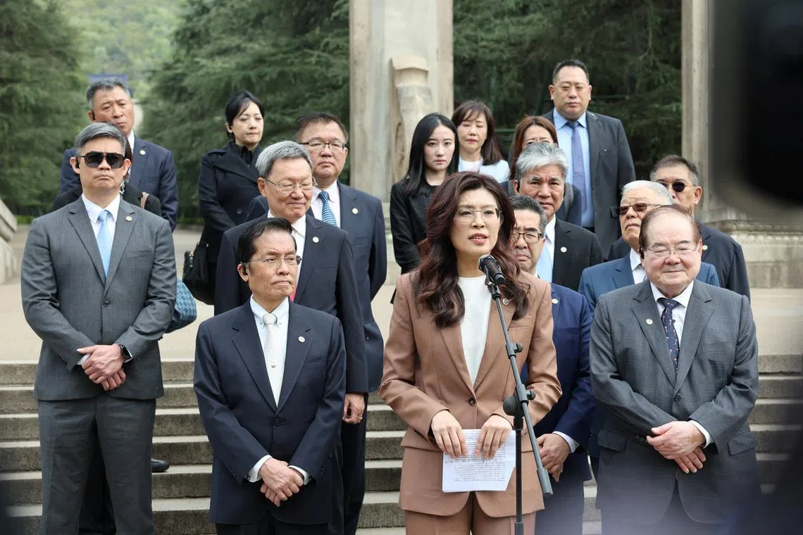 Taiwan opposition leader touts peace in China as her party skips defence budget talks in Taipei