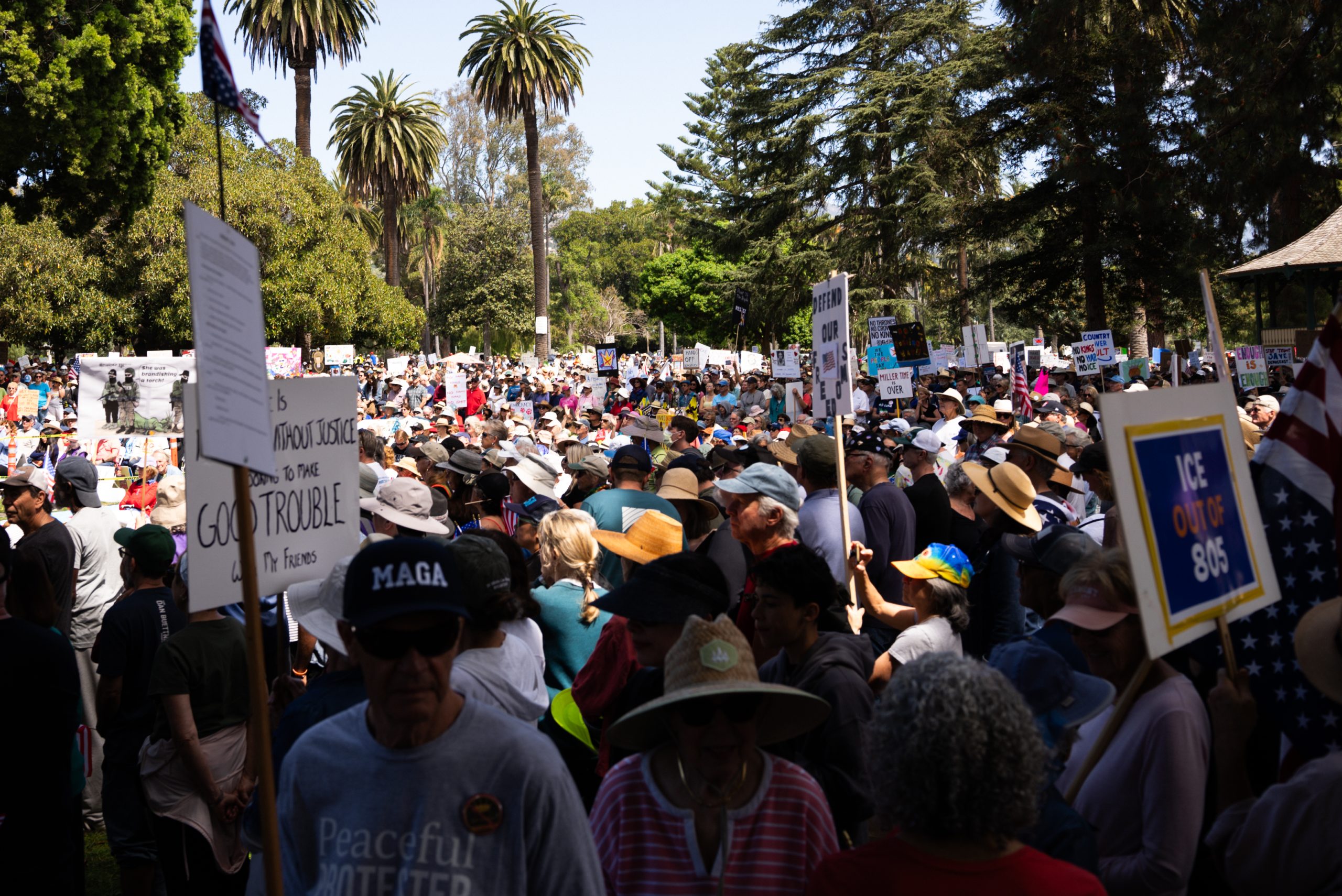 ‘Let’s make good trouble’: No Kings 3 attracts 12,000 people downtown to protest Trump Administration
