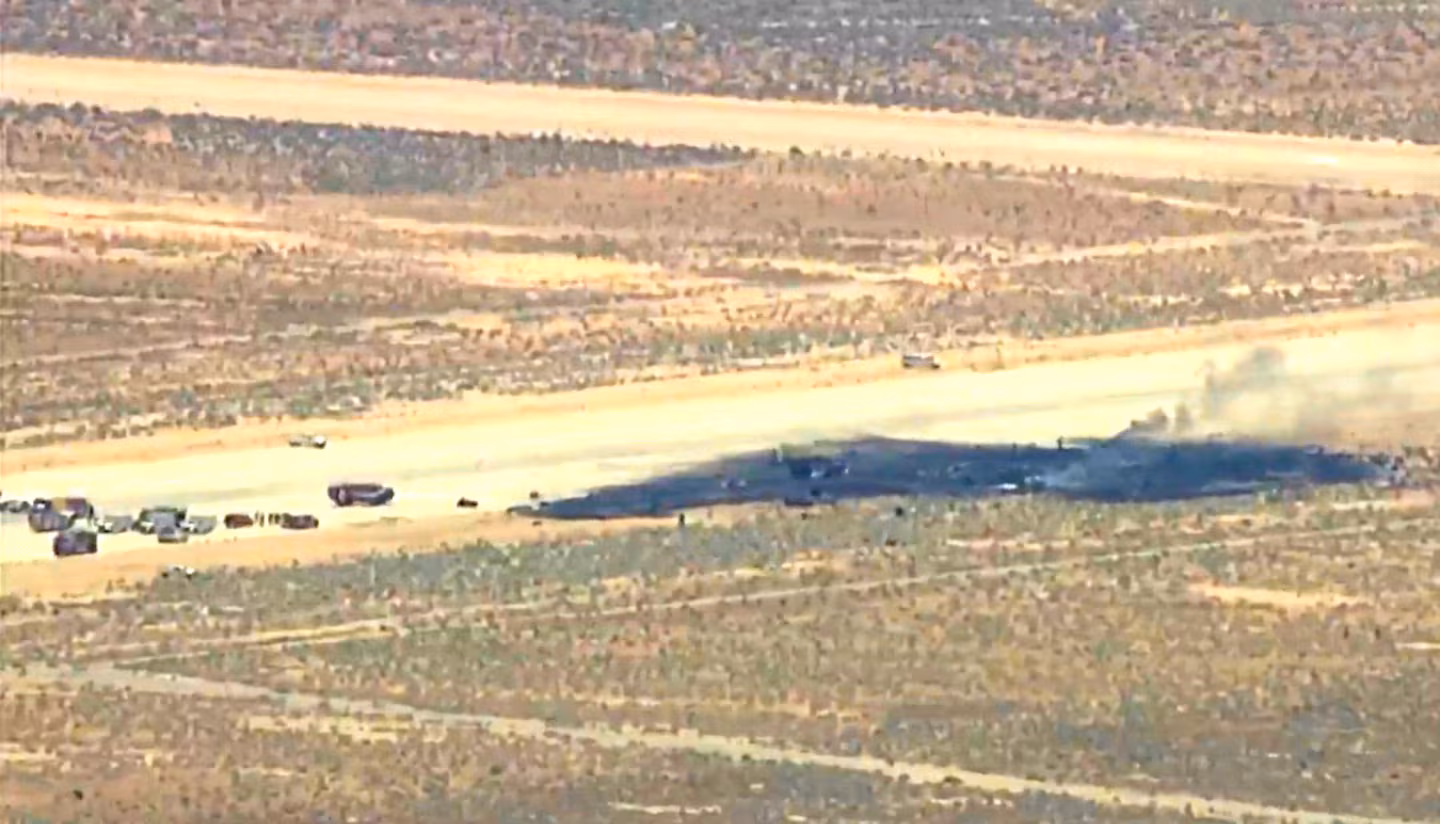B-52 bomber crashes after takeoff at US military base in Southern California