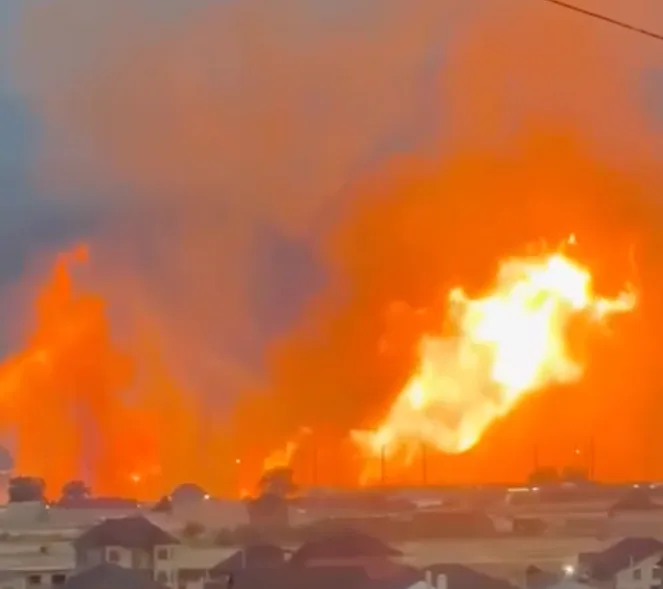 A powerful explosion occurred on a main gas pipeline in Dagestan, a pillar of fire rose into the sky