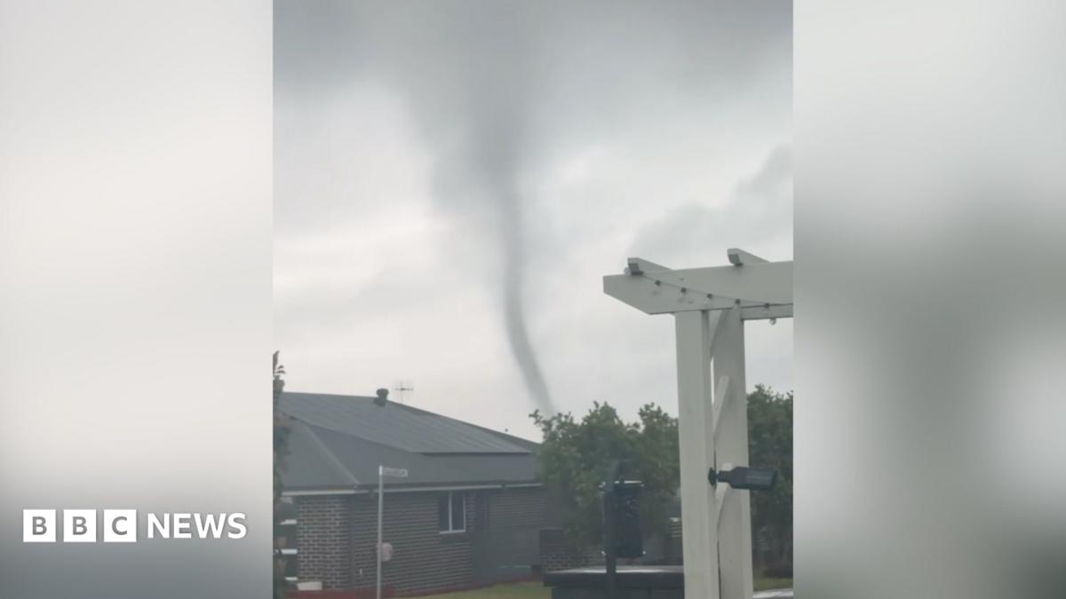 Rare tornado whips through small Australian town