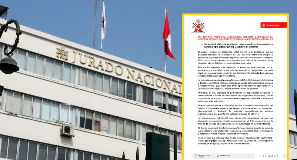 JNE dispone auditoría informática en elecciones 2026 con expertos nacionales e internacionales