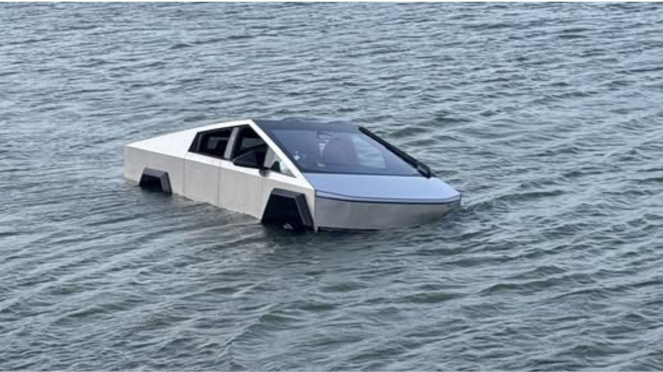Driver Says He Tested Cybertruck’s ‘Wade Mode,’ Ends Up Stuck In Grapevine Lake