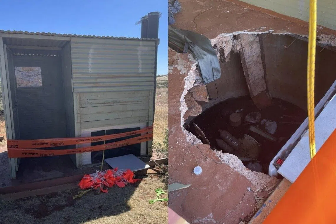In deep doodoo: Woman in Australia trapped in waist-high waste for hours after toilet floor caves in