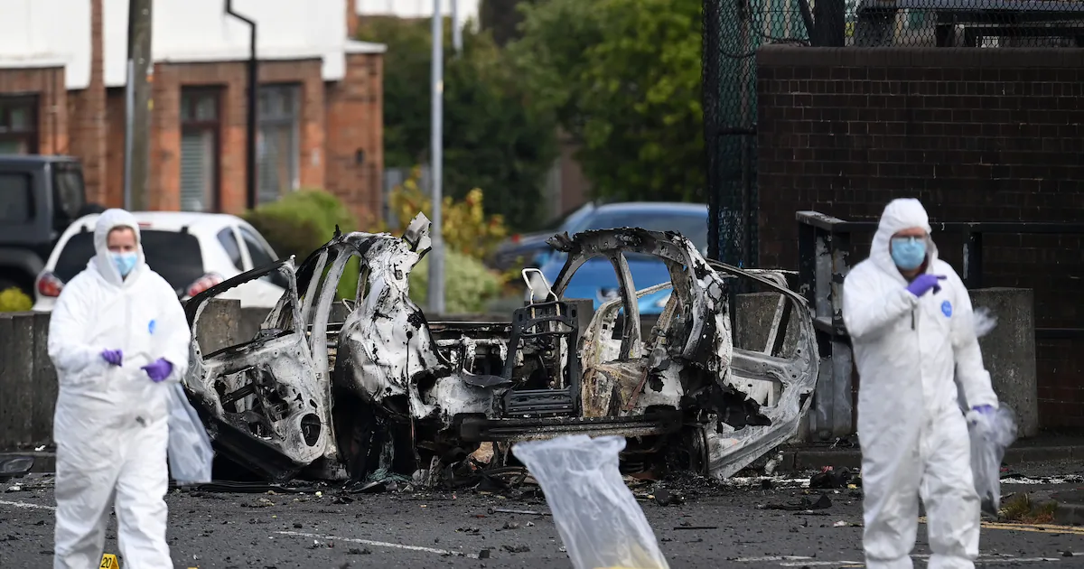 Car explosive detonated outside Northern Ireland police station ‘was sent to kill officers’