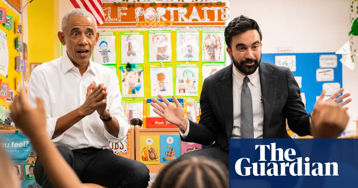 Obama and Mamdani sing The Wheels on the Bus with New York preschoolers – video