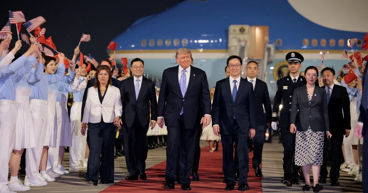 Trump arrives in Beijing to meet with China's President Xi Jinping