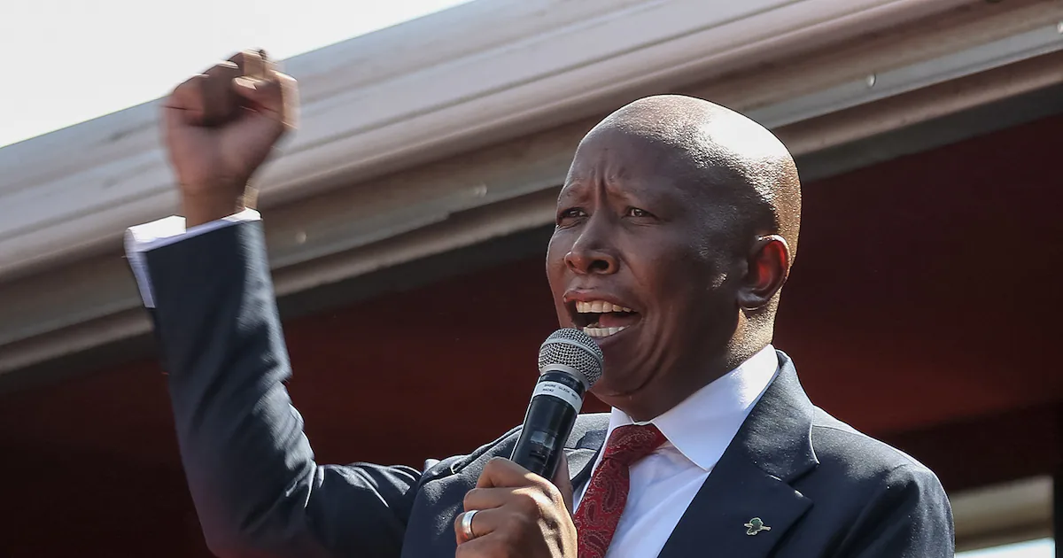 South African opposition leader Malema sentenced to five years in prison for firing gun