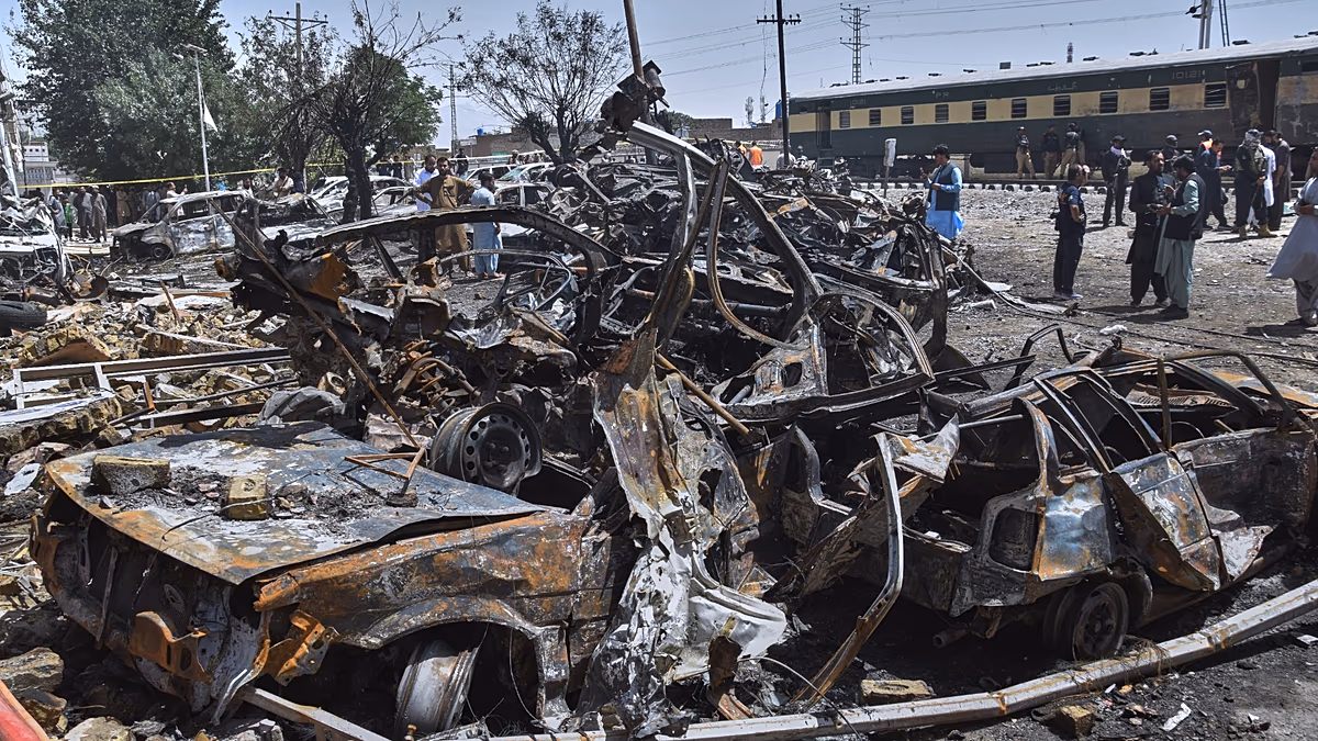 Pakistan train bombing kills at least 24 people