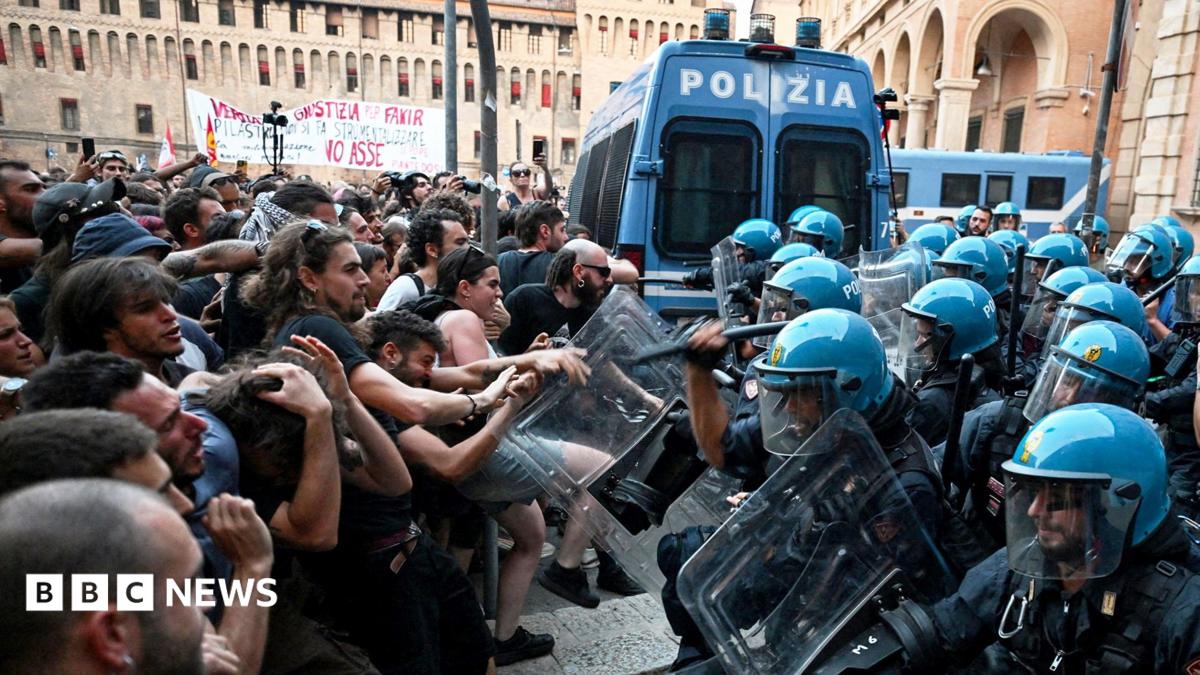 Dozens hurt in Bologna protests after man dies while being restrained by police