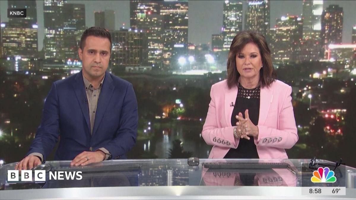Moment NBC presenters confirm live on air that their helicopter crashed in LA