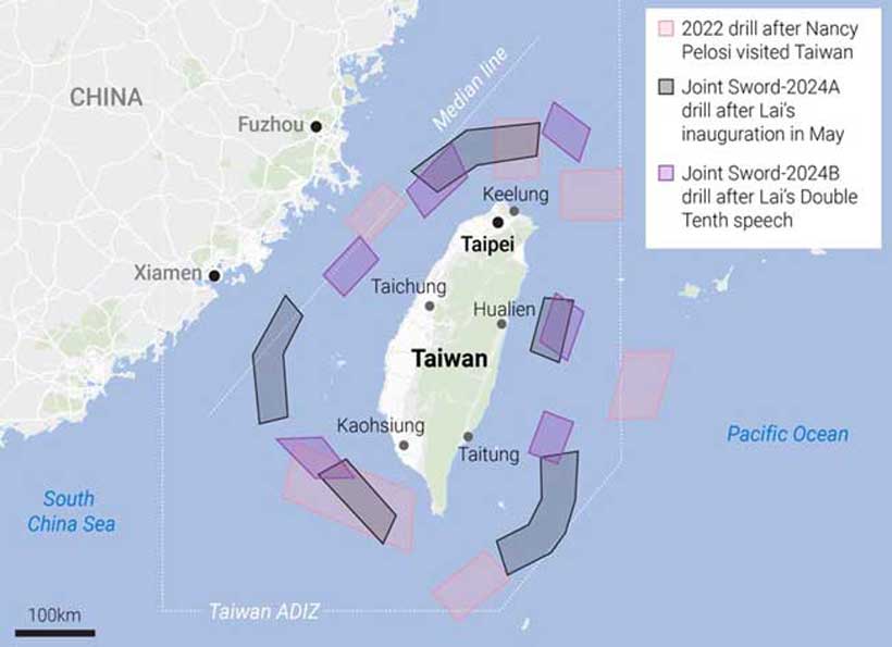 China Masks Drone Flights in Suspected Taiwan Rehearsal
