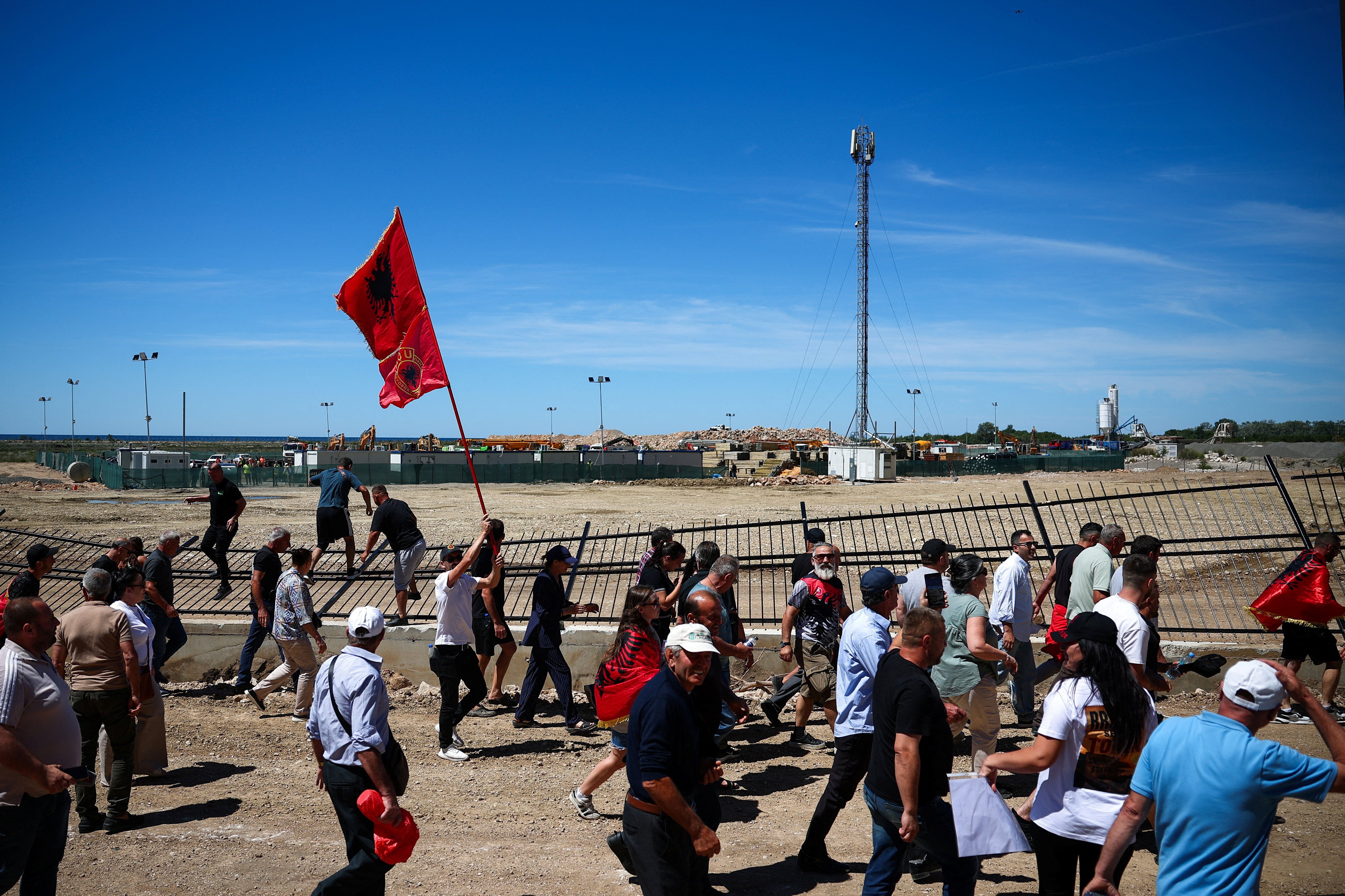 Protesters tear down Albanian development site fences, amid anger over coastal projects
