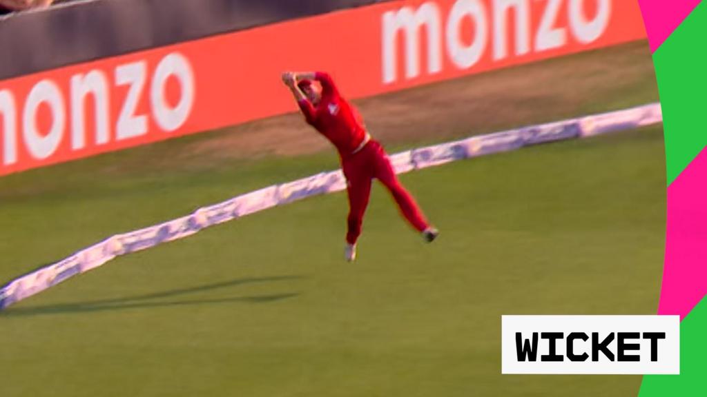 How close is that?! Kellaway's unbelievable catch on the boundary