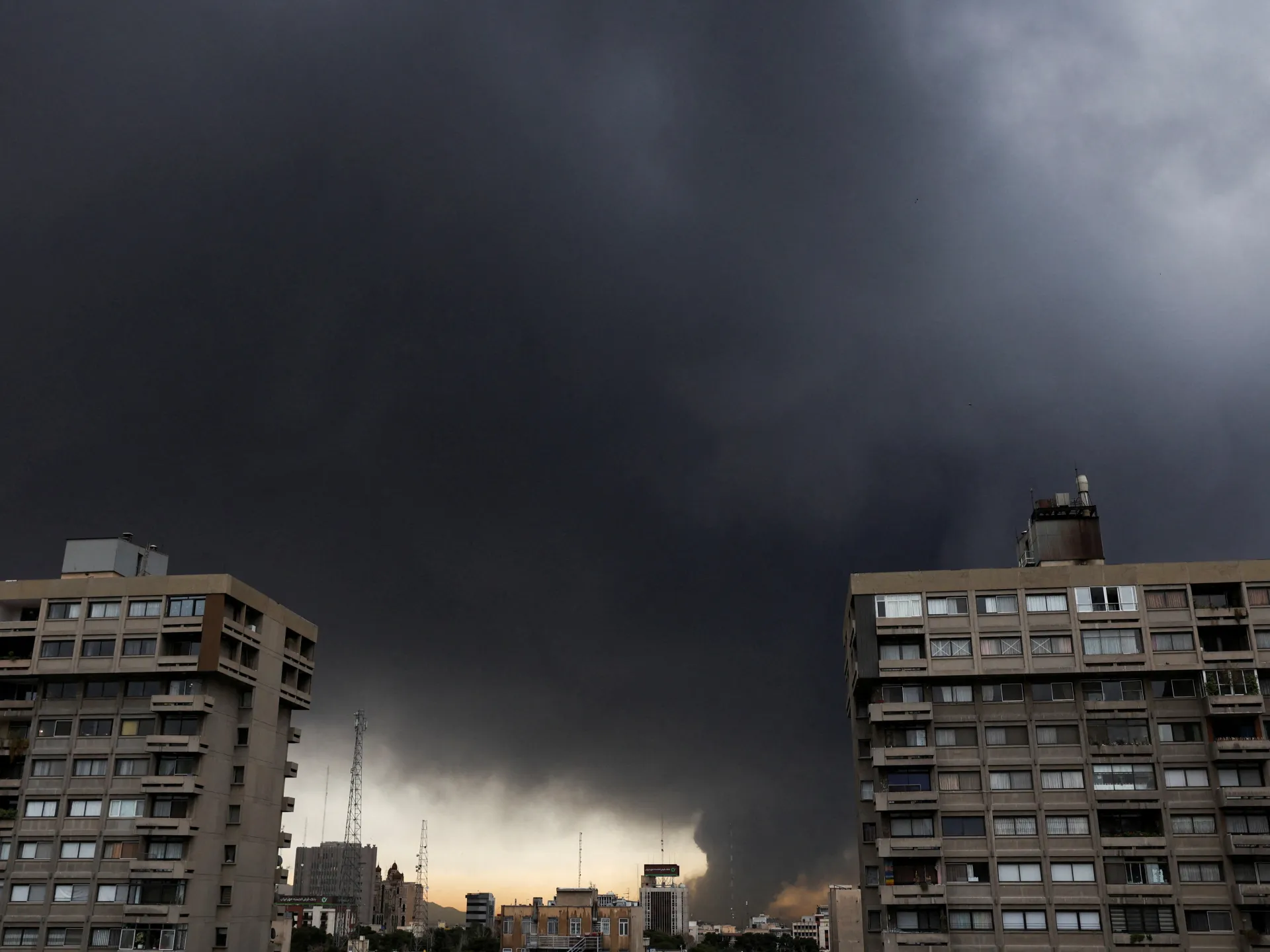 Dark haze over Tehran as US-Israeli forces bomb oil storage facilities